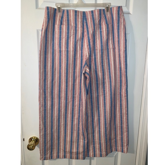 Tory Burch Womens Eva Wide Leg Cropped Pants Cato Stripe 14 XL - Picture 6 of 7